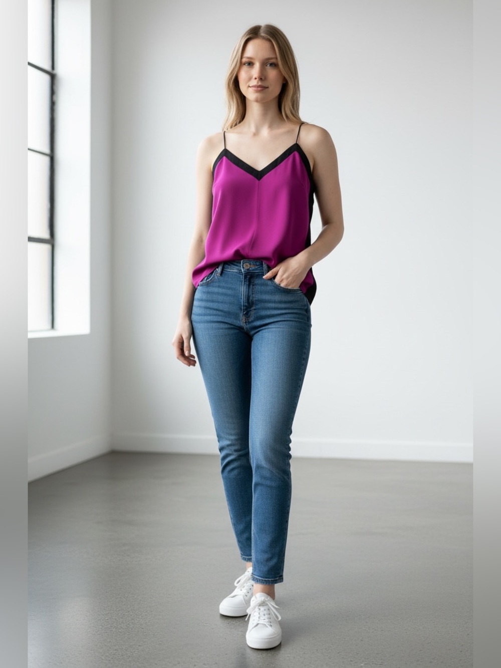 Tibi Silk Purple Tank